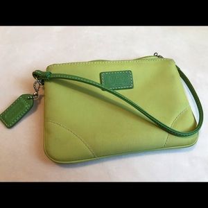 Lime green Coach wristlet